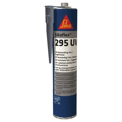 Sikaflex®-295 UV Schwarz 300ml - Hochwertiger Kunststoffscheibenkleber - Einkomponenten Polyurethan-Kleb- und Dichtstoff für den Schiff- und Bootsbau. Witterungsbeständig und ideal zum Verkleben von Kunststoffglas im Innen- und Außenbereich.