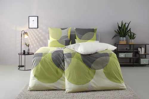 BIERBAUM Bettwäsche Carla 135x200/155x220 cm - Moderne geometrische Bettwäsche aus hautfreundlicher Baumwolle mit Reißverschluss, pflegeleicht und ideal für Schlafzimmer, Kinder- oder Gästezimmer.