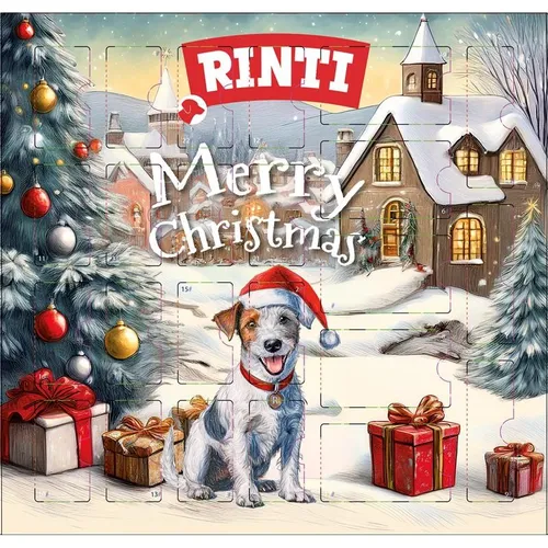 Rinti Chicko Hunde Adventskalender 2025 - Adventskalender für Hunde mit 24 leckeren Snacks, sorgt für tägliche Freude in der Vorweihnachtszeit.