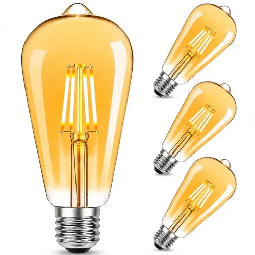NUODIFAN Edison Vintage Glühbirne, 3 Stück Edison LED Lampe Warmweiß E27 Retro Glühbirne Ideal für Nostalgie und Retro Beleuchtung im Haus Café Bar usw
