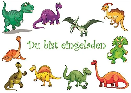 Dinosaurier-Einladungen/Geburtstagseinladungen Kinder Mädchen Jungen: 10-er Set Einladungskarten zum Kindergeburtstag oder ins Museum (10729) 10
