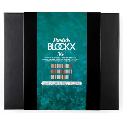 Blockx 12936PTIBXC – Holzkoffer mit 36 Pastellkreiden - Hochwertige Pastellkreiden für kreative Porträts, im praktischen Holzkoffer verpackt – ideal für Künstler und Hobbyisten.