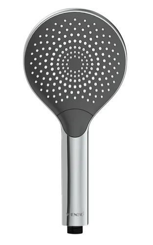 Wenko Duschkopf in Silber - Ø 12 cm - Handbrausen mit verchromter Oberfläche und 3 Strahlarten, inklusive integriertem Wasserspareinsatz für umweltfreundliches Duschen.