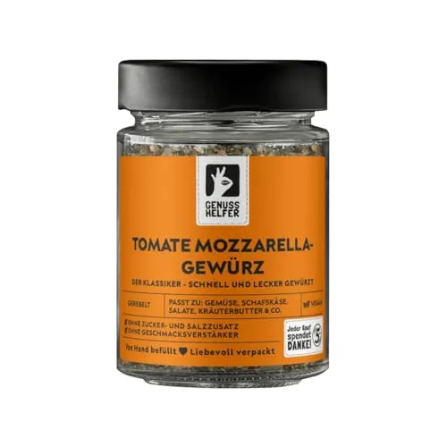 Bremer Gewürzhandel Tomate Mozzarella Gewürz, gerebelt, mediterrane Gewürzmischung für Caprese, 40g im Glas