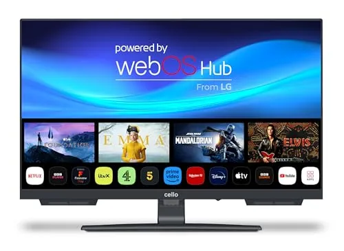 Cello C2424WSH 24" SMART TV mit Triple Tuner - Fernseher mit 24 Zoll, ideal für kleine Räume, bietet blitzschnelles WebOS von LG und einzigartigen Pitch Perfect Sound für ein erstklassiges Seherlebnis.
