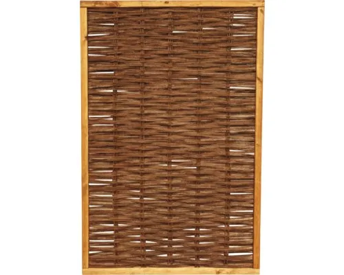 Weidengeflechtzaun Fako 120 x 180 cm braun - Sichtschutzzaun aus ölbehandelter Weide mit hochwertigem Kiefernholzrahmen, ideal für kreative Gartengestaltung und garantiert mehr Privatsphäre in Ihrem Außenbereich.