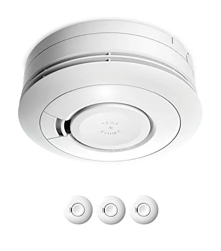 Ei Electronics Ei650 Rauchwarnmelder, Rauchmelder im 3er Set, Stand-Alone-Gerät mit Batterie für 10 Jahre, Testsieger Stiftung Warentest, weiß