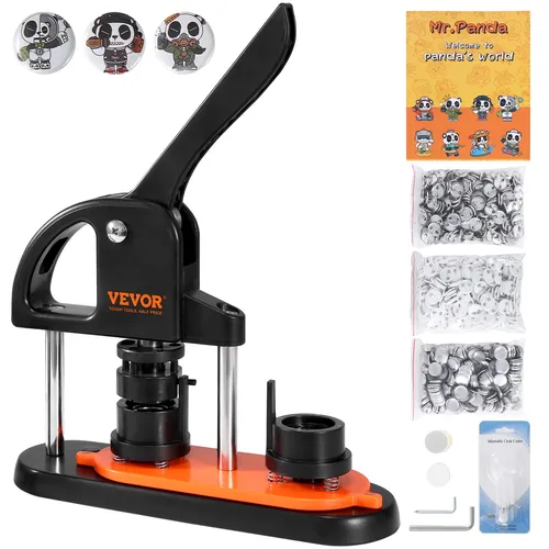 Buttonmaschine Knopfmachermaschine 25 mm - Badgemaker - Praktische Buttonpresse für kreative Projekte, kompakt und leicht, ideal für Bastelarbeiten und Veranstaltungen. Inklusive Zubehör für bis zu 500 Buttons.