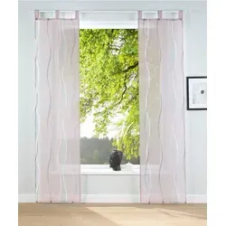 Schiebegardine "Dimona", 2er-Set, Wellen taupe 245 cm - Transparente Gardinen, verleihen Ihrem Raum eine freundliche Atmosphäre und sind pflegeleicht waschbar bis 30°C. Ideal auch als Raumteiler einsetzbar.