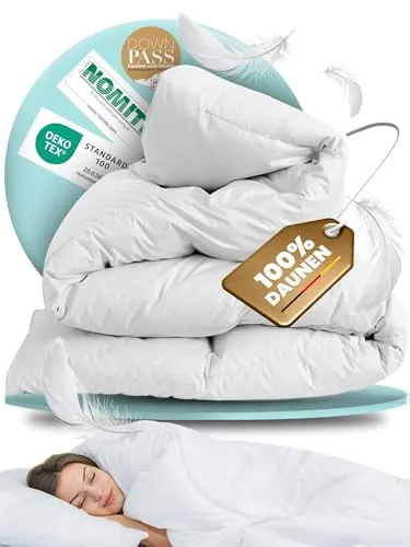 BEFA NATUR Reine Daunendecke Sommer 135x200 cm (2 Stück) | 100% Daunen | Allergikerfreundlich | Made in Germany - Erleben Sie federleichten Schlafkomfort mit unserer 100% Daunendecke. Ideal für Allergiker, maschinenwaschbar und hygienisch. Hochwertige Verarbeitung garantiert langlebige Freude.