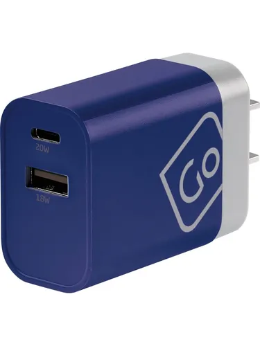 Go Travel Weltweiter USB-A & USB-C Charger + - Reisegepäck: 20W USB-A- & USB-C-Ladegerät, lädt 2 Geräte 50 % schneller und ist universell kompatibel.
