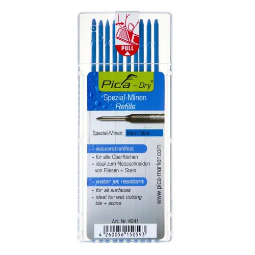 Pica DRY 4041 Spezialminen blau Tieflochmarker Ersatz Minen Baubleistift