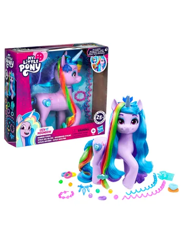 My Little Pony: Tell Your Tale Rainbow Styles Izzy Moonbow - Spielfigur Spielsets mit 17 Styling-Accessoires, enthüllt Izzy's bunte Mähne und bietet über 25 Reaktionen für interaktiven Spielspaß!