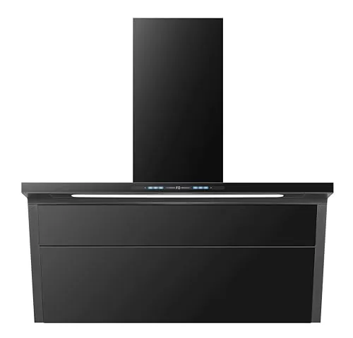 Kopffreihaube Wolkenstein WS55-90A++GCB - Dunstabzugshaube in elegantem Schwarz, energieeffizient mit A++ und einer Abluftleistung von 558 m³/h, perfekt für moderne Küchen.