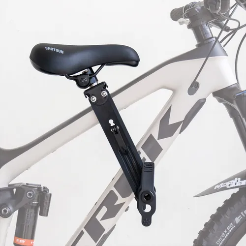 Kids Ride Shotgun MTB Front Kindersitz - Kinderfahrsitz für Mountainbikes, ideal für Kinder von 2-5 Jahren bis 22 kg. Einfach zu montieren mit Schnellkupplung und bietet optimalen Schutz für den Rahmen.