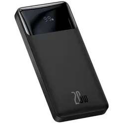 Baseus Bipow Digital Display Powerbank 10000mAh 20W 2x USB / USB Typ C / Micro USB 20W Quick Charge AFC FCP schwarz (PPDML-L01) - Schwarz