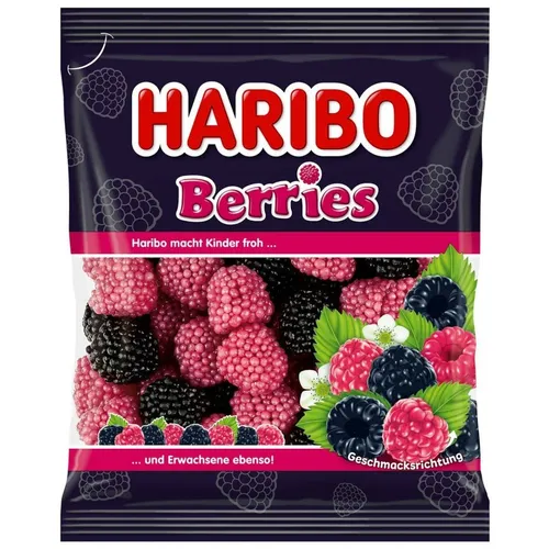 HARIBO Berries Fruchtgummi 175,0 g - Fruchtgummis/Lakritze mit beerenstarkem Geschmack – die softigen Berries mit Brombeer- und Himbeergeschmack sind der perfekte Genuss für jeden Naschliebhaber!