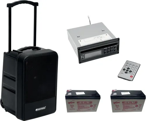 OMNITRONIC Set MOM-10BT4: Modular-Drahtlos-PA-System mit CD-Player - Lautsprecher & Monitore: Flexibles PA-System mit kabelloser Konnektivität, ideal für Events und mobile Anwendungen.