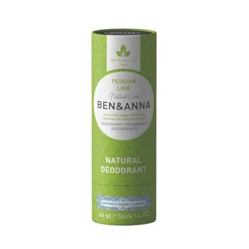 BEN & ANNA PERSIAN LIME - Natürliches Deo-Stick für Herren und Damen | Vegan & Naturkosmetik | Nachhaltig in Papertube | Gegen starkes Schwitzen | Aluminiumfrei
