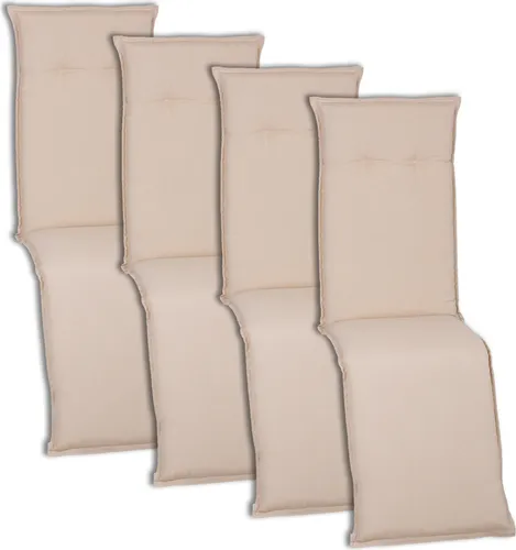 NYVI Sesselauflage Relaxliegenauflagen 4er Set Piemont 171x46cm - Sessel-Erhöhungen mit 8 cm Polster für höchsten Komfort. Atmungsaktives Gewebe und UV-fest, ideal für entspannte Stunden im Garten.