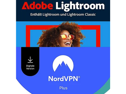 ADOBE LIGHTROOM 1TB 1Y mit NORDVPN PLUS 1Y - Multiplattform - Erleben Sie kreative Freiheit mit ADOBE LIGHTROOM 1TB und sichern Sie Ihre Verbindung mit NORDVPN PLUS 1Y. Ideal für Fotografen und kreative Profis.