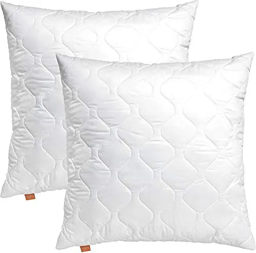 sleepling 2er Set Kissen 45x45 cm, Sofakissen, Kissenfüllung, Zierkissen für Allergiker, Deko Kissen Füllung 45 x 45, Ökotex, waschbar bis 60 Grad, Made in EU, Komfort 100