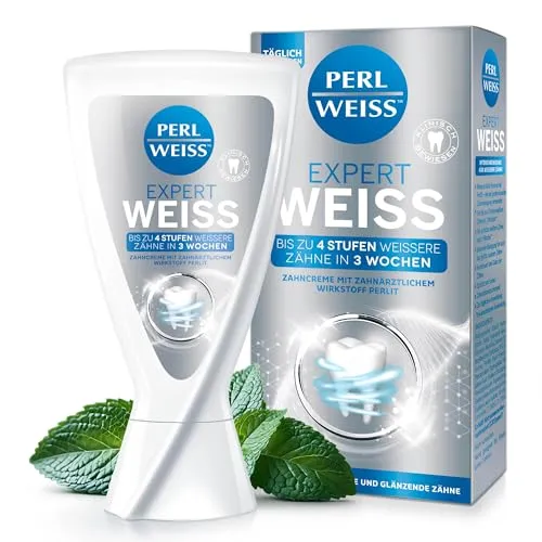 PERLWEISS Expert Weiss Zahncreme – Für bis zu 4 Stufen weißere Zähne - Erleben Sie professionelle Zahnreinigung zu Hause mit der PERLWEISS Expert Weiss Zahncreme. Sanfte Aufhellung und Pflege für strahlende Zähne – ideal für Ihre tägliche Zahnpflege.