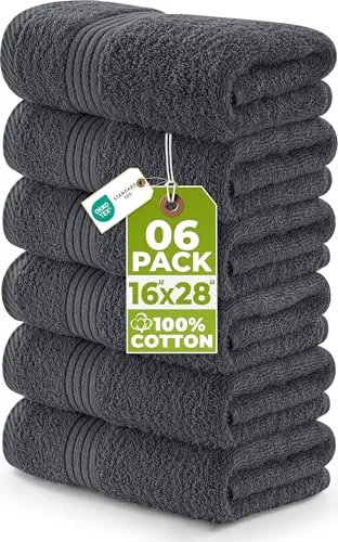 Utopia Towels - Premium Handtücher - 100% gekämmte, ringgesponnene Baumwolle, ultraweich und sehr saugfähig, Dicke Handtücher 41 x 71 CM's, hochwertige Handtücher (6er-Pack, Grau)