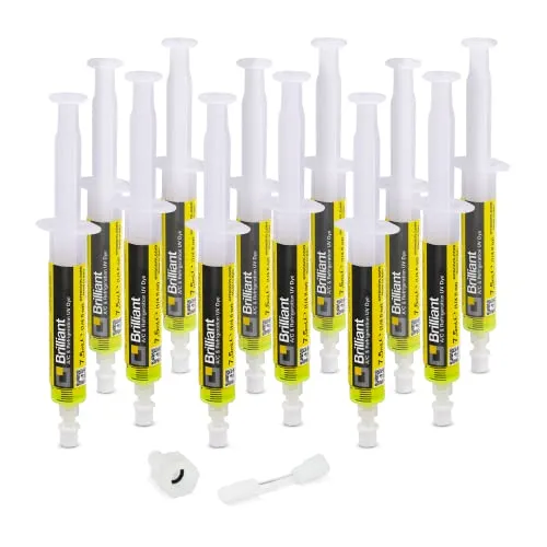 Errecom Brilliant - 12 x 7,5 ml, UV-Fluoreszenz-Tracer zum Aufspüren Kältemittellecks von Klimaanlagen und Kühlsystemen, inklusive 1/4 SAE-Adapter