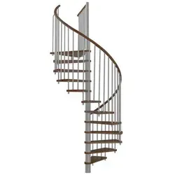 Minka Spindeltreppe Spiral Wood 38 - 305,5cm Geschosshöhe - Gerüste – Stabile Spindeltreppe mit 35 mm starken Massivholzstufen, in vier Holzvarianten und drei Metallfarben für individuelle Gestaltungsmöglichkeiten.