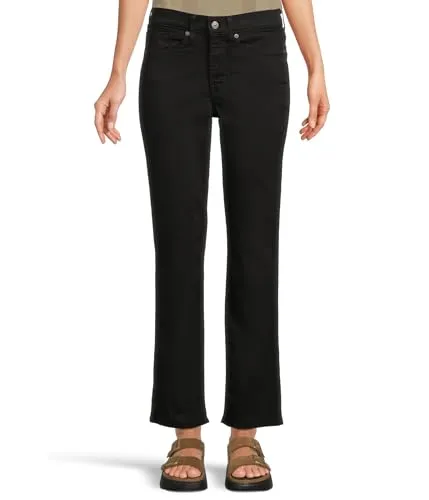 Levi's Damen Straight Classic Straight Jeans, Soft Black, 28W / 30L - Entspannte Passform mit geradem Bein für einen zeitlosen Look. Mit Gürtelschlaufen, Knopf und Zipper. Hoher Tragekomfort dank spürbarer Dehnbarkeit und formstabiler Qualität. Ideal für jeden Anlass.