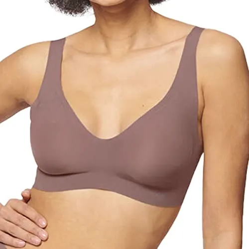 Sloggi Damen sloggi ZERO Feel Bralette EX - CACAO, XS - Klassische BHs für Damen, bietet absolute Bewegungsfreiheit mit weicher Microfaser und innovativer Dot-Bonding Technologie für einen nahtlosen Tragekomfort.