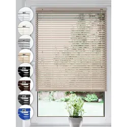 Sonello Jalousie Klemmfix ohne u. mit Bohren 75cm x 130cm Beige Aluminium Jalousette, Klemmfix, Inkl. Halterung für Decken- u. Wandmontage Alu Jalousie Fenster u. Tür, Blickdicht freihängend beige 75 cm x 130 cm