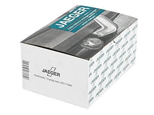 JAEGER Elektrosatz für VW und MERCEDES-BENZ - Zubehör für Anhängerkupplungen, ideal für Anhänger mit LED-Beleuchtung, inklusive Zusatzstecker für Ladeleitung und Eigendiagnose-Modul für einfache Installation.
