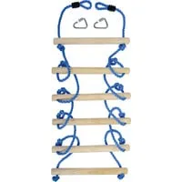 Schildkröt Jungle Ladder Strickleiter 250cm - Robust und Sicher - Schaukeln - Witterungsbeständige Strickleiter aus Hartholz für sichere Kletterabenteuer im Freien. Ideal für Jungle Line, Baumhäuser und Klettergerüste.