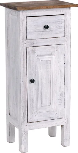 DESIGN DELIGHTS Holz FLURSCHRANK Plant 80" - Shabby Chic Telefontisch aus Mahagoni Recyclingholz - Telefontisch im Vintage Design, gefertigt aus massivem Mahagoni Recyclingholz mit einzigartigen Gebrauchsspuren. Ideal als Flurschrank oder Blickfang in jedem Raum. Lieferung montiert.