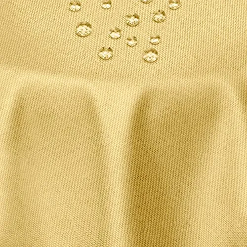 DecoHomeTextil Leinen Optik Tischdecke, Rund 180 cm Gelb, wasserabweisend, fleckenabweisend, abwaschbar, Lotuseffekt, bügelfrei