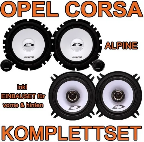 Alpine SXE Komplettset für Opel Corsa B & C - justSOUND - Car-HiFi-Lautsprecher Komplettset mit 16cm und 13cm Lautsprechern, inklusive Einbauzubehör und herausragendem Klang durch Neodym-Magnet und Mylar-Titanium Hochtöner.