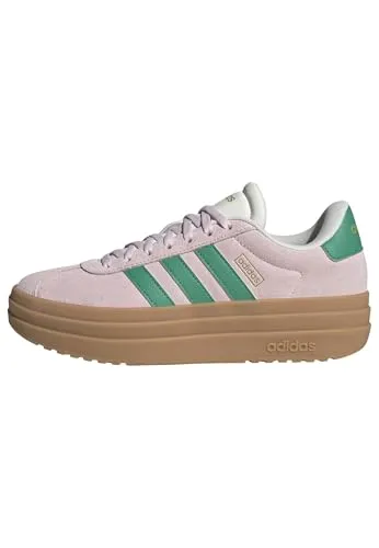 adidas Damen VL Bold Shoes - Clear Pink/Court Green/Core White, 41 1/3 EU - Damen-Sneaker mit regulärer Passform, Obermaterial aus Leder und Gummiaußensohle für optimalen Komfort und Stil.