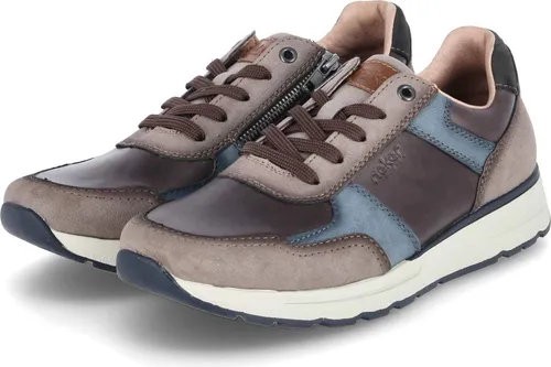 Rieker Herren Schnürhalbschuh in braun - Gr. 43 - Herren-Sneaker aus robustem Material-Mix mit komfortablem Wechselfußbett und zusätzlichem Reißverschluss für einfachen Einstieg.