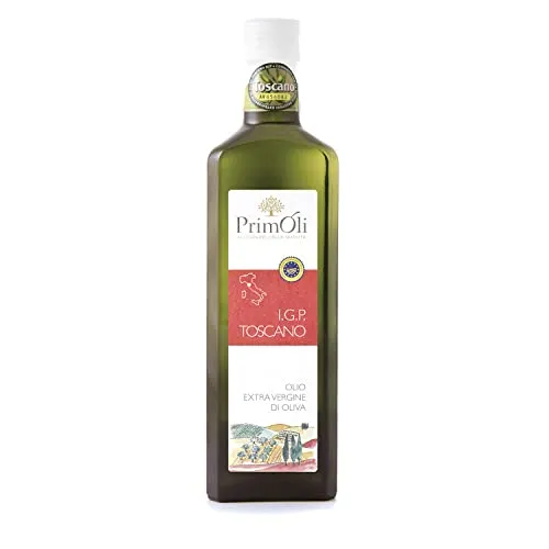 PrimOli Kaltgepresstes Olivenöl I.G.P. TOSCANO 500 ml - Olivenöl, intensiv fruchtig mit einem Hauch Artischocke, ideal für rustikale Suppen und Carpaccio, hergestellt in den Hügeln der Toskana, EU-qualitätszertifiziert.