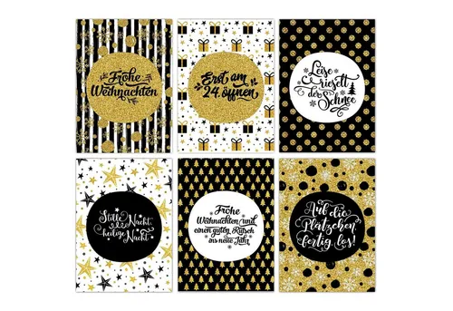 PAPIERDRACHEN Weihnachtskarte Weihnachtskarten Set - 12 gestaltete Postkarten zu Weihnachten