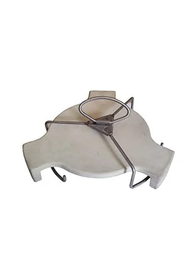 JX Hitzeschild Deflektor – Deflektorstein mit Lifter für Kamado Keramikgrills (Ø 46 cm) – Perfekte Alternative zum Conveggtor von B.G.E. für indirektes Garen und gleichmäßige Wärmeverteilung