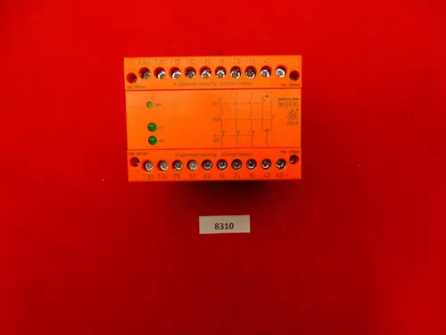 Dold&Söhne Not-Aus-Modul BN5930.48 DC24V - Sicherheitsrelais für Not-Aus-Funktionen, mit 1 kontaktbehaftetem und 3 sicherheitsgerichteten Ausgängen, ideal für zuverlässige Sicherheit in elektrischen Anlagen.