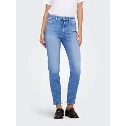 ONLY Female Straight-Fit Jeans ONLEMILY – Hohe Taille & Gerade geschnitten - Moderne Straight-Fit Jeans mit hoher Taille, ideal für einen lässigen Look. Hergestellt aus 98% Baumwolle und 2% Elasthan für optimalen Tragekomfort.