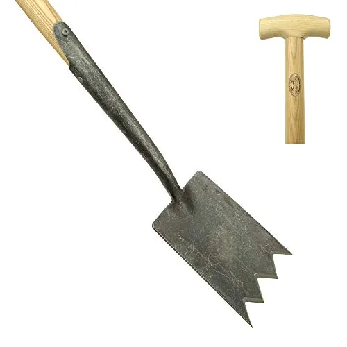 DeWit Garten-Spaten mit scharfen Zinken & praktischem T-Griff 112 cm I Premium Garten-Zubehör für schweren & steinigen Boden I Profi Spaten in Bester Qualität I Garden Tools – Made in Holland