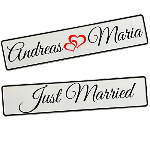 Kennzeichen Hochzeit mit Namen Deko Hochzeitsauto Hochzeitskennzeichen selbst gestalten Motiv Love