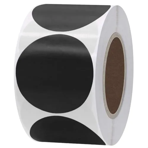 Stück Runde Aufkleber Schwarz, 50 mm Selbstklebende Markierungspunkte, Farbkodierung Etiketten Punktaufkleber, Klebeetiketten Klebepunkte für DIY Büro Kalend, Round Adhesive Dot Sticker Black 500