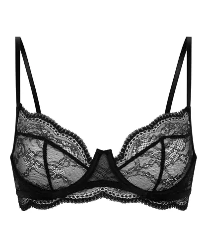 Hunkemöller Unwattierter Bügel-BH Isabelle - Caviar - 70B - Eleganter unwattierter Bügel-BH mit zarter Spitze und optimaler Unterstützung. Ideal für jeden Tag oder besondere Anlässe. Kombinierbar mit passendem Slip für ein stilvolles Set.