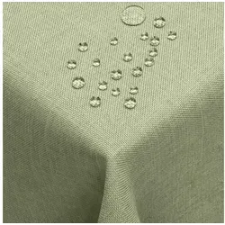 DecoHomeTextil Tischdecke Leinen Optik 160 x 400 cm Champagner - Tischdecken in Leinen-Optik, wasser- und fleckenabweisend mit Lotuseffekt, ideal für Feste und den täglichen Gebrauch. Pflegeleicht und bügelfrei.
